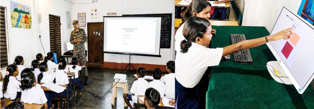 दुर्गम चाय बागान क्षेत्रों में बच्चों के हाथों में कंप्यूटर